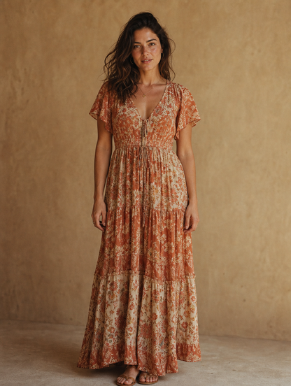 Thea Tiered Maxi Dress - front