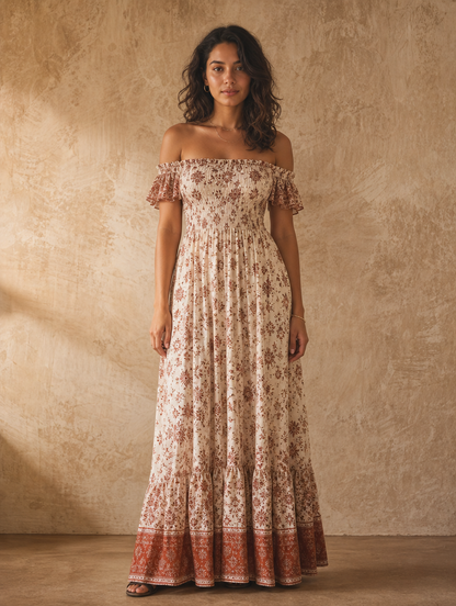 Solène Off-Shoulder Maxi Dress - front