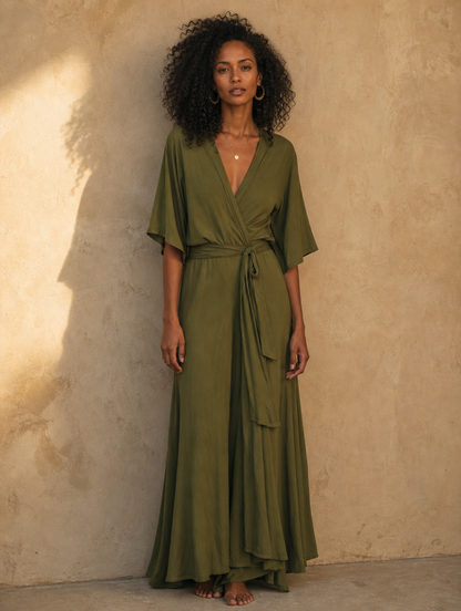 Lucia Wrap Maxi Dress - front