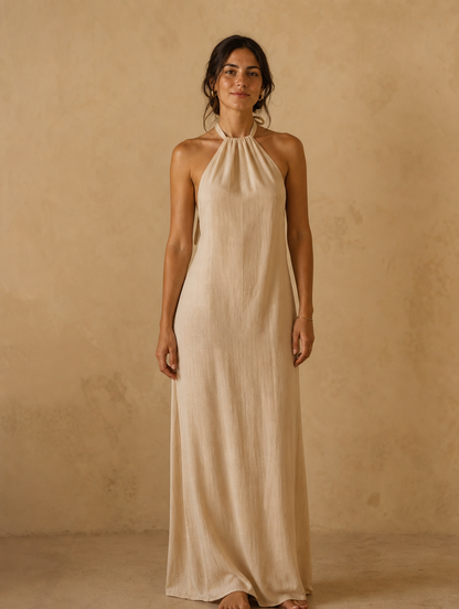 Elodie Halter Maxi Dress - front