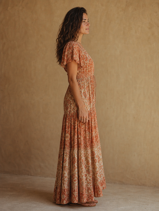 Thea Tiered Maxi Dress - side