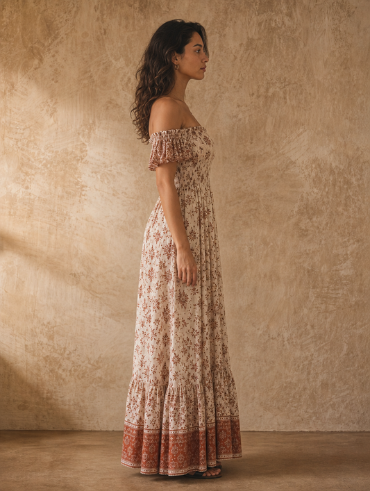Solène Off-Shoulder Maxi Dress - side