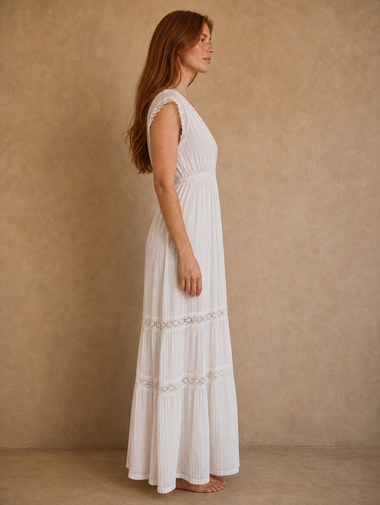 Alba Crochet Maxi Dress - side