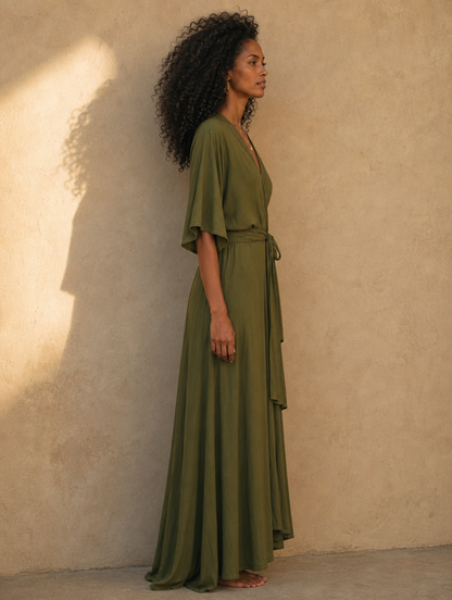 Lucia Wrap Maxi Dress - side