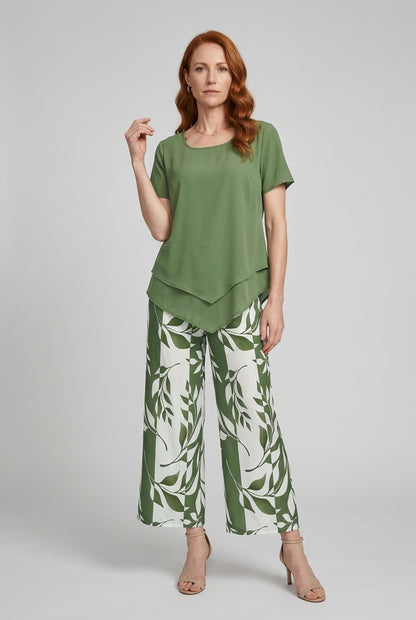 Wren | Leaf Print Two-Piece Set
